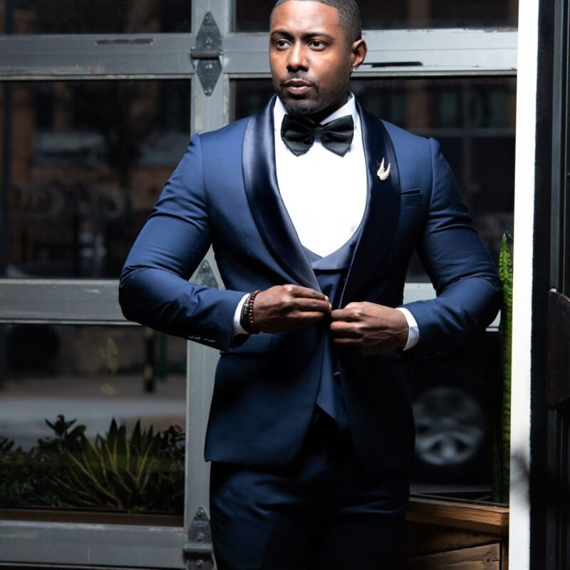 Navy Blue -  3 Piece Tuxedo