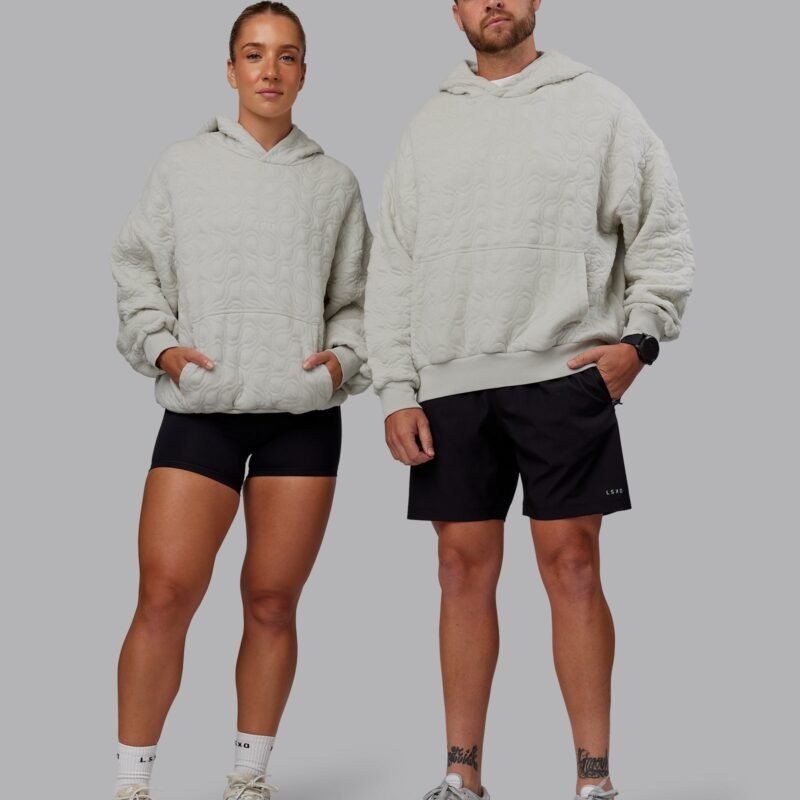 MVP Quilted Oversized Hoodie - Digital Mist-Geometric