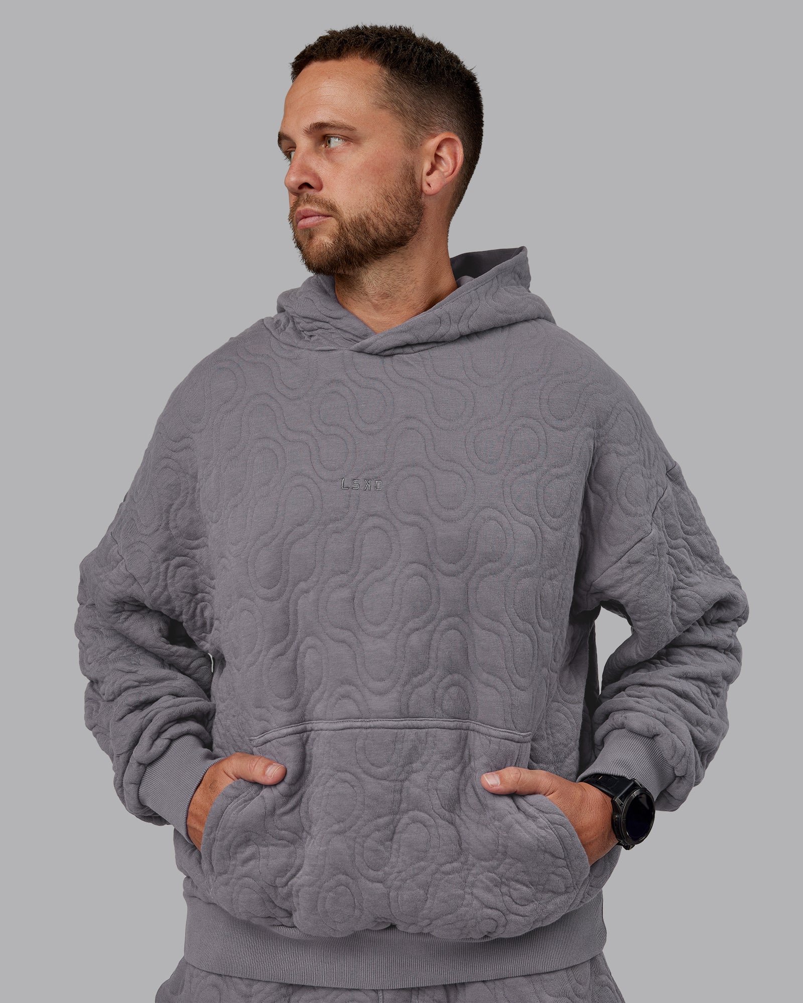 MVP Quilted Oversized Hoodie - Storm Front-Geometric