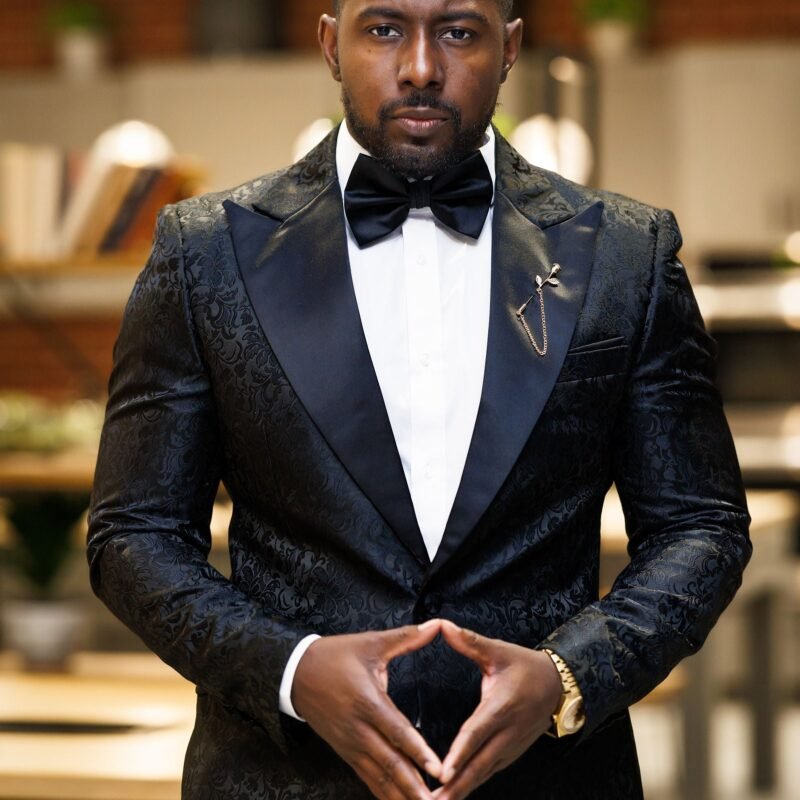 Formally Fly  - 2 Piece Tuxedo - Black Brocade